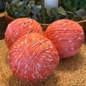 Bundle of 3 large Coral Tweed Yarn Balls